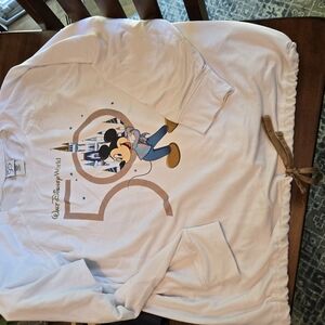 Disney Womens White Mickey 50th Anniversary Crew